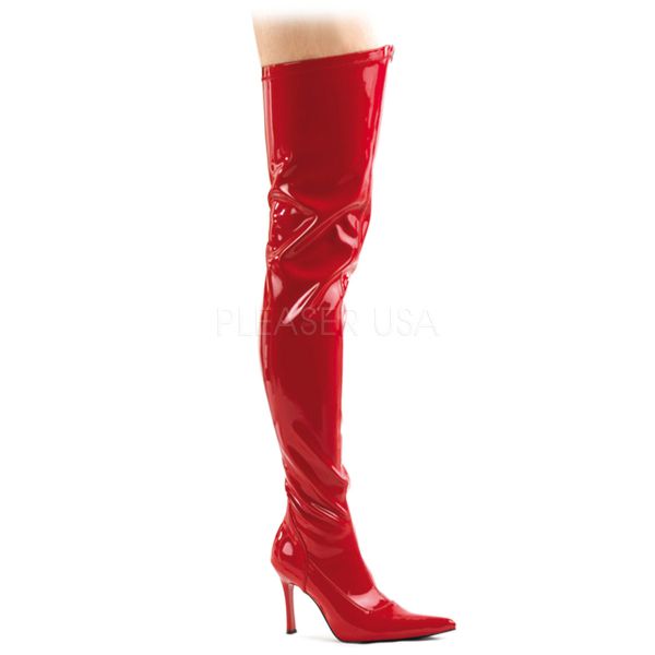 Overknee Stiefel LUST-3000 Stretchlack rot